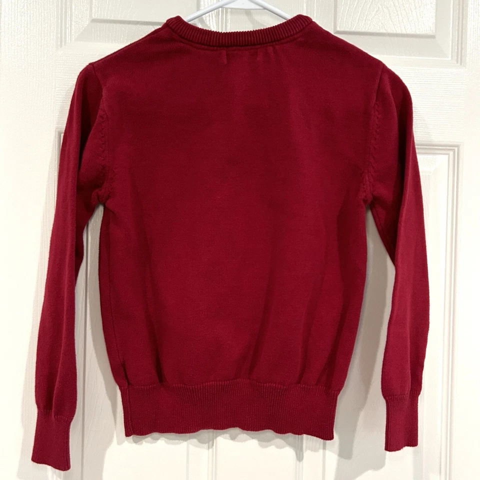 Чероки мальчиков молодежи v-образным вырезом красный свитер размер M 8/10 униформа праздник хлопок опрятный - Изображение 2 из 4