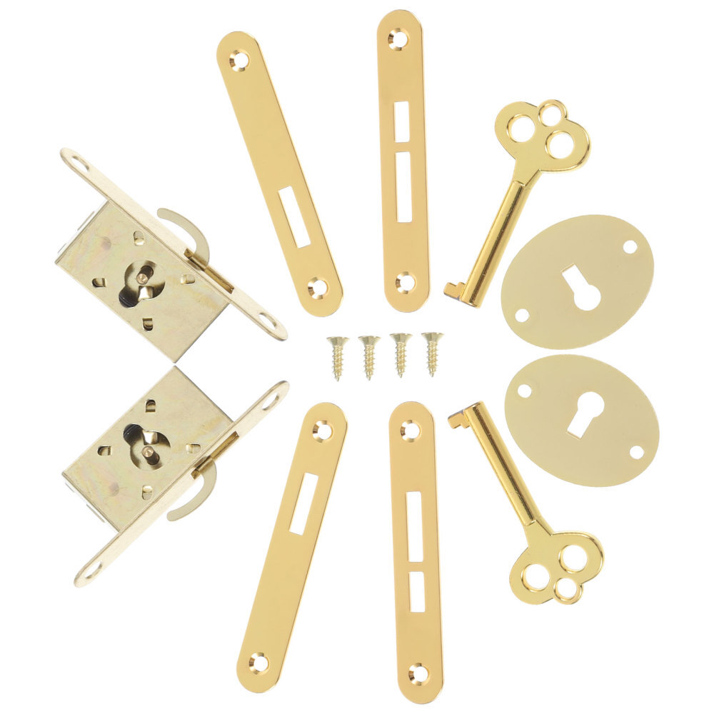 2 Sets Padlock Latch Wooden Box Hardware Accessories Work Desk eBay