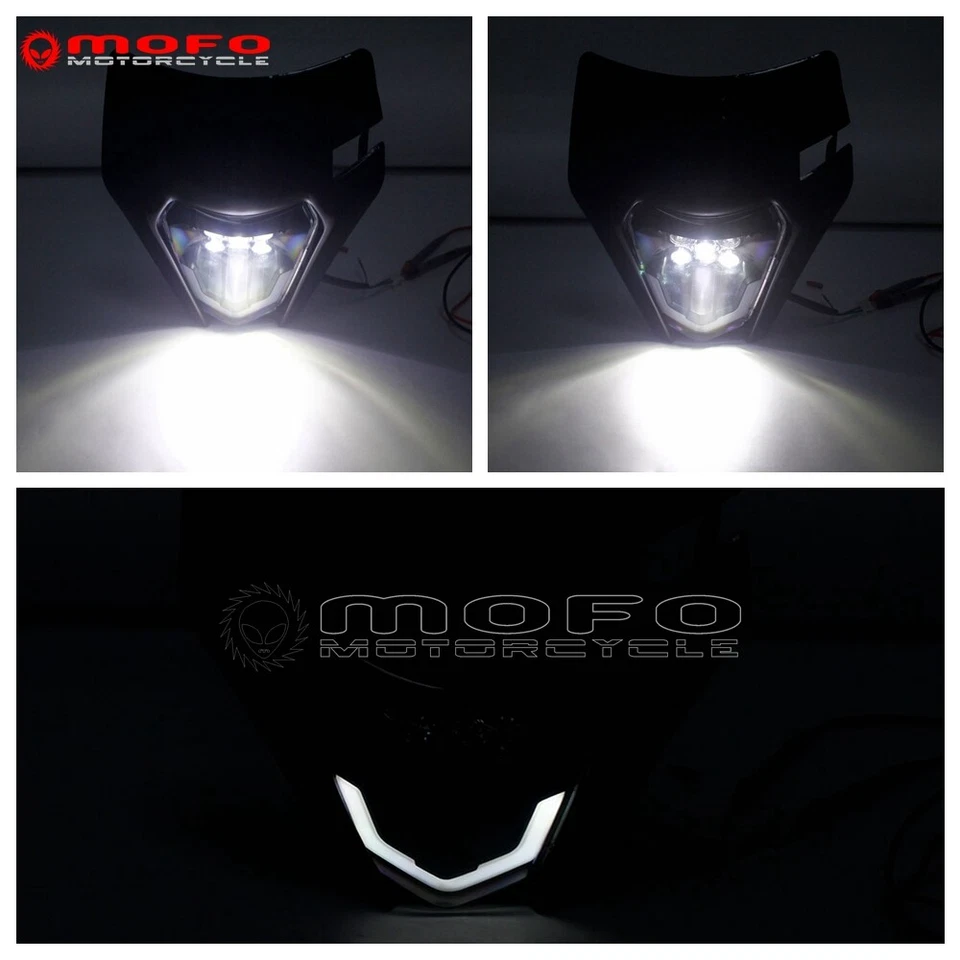 Faro LED con máscara para Honda CRF450R CRF250X CRF230F KTM Yamaha TTR230 EXC300 Foto 4 de 4