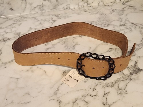 Free People Taupe Suede Belt With Chain Buckle Size S/M