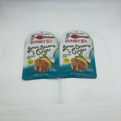 (2) BUMBLE BEE Lemon Sesame Ginger Seasoned Tuna Pouch 2.5 ...