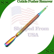  Cuticle Pusher Remover Spoon Nail Cleaner Pedicure Manicure Tool Rainbow Multi 