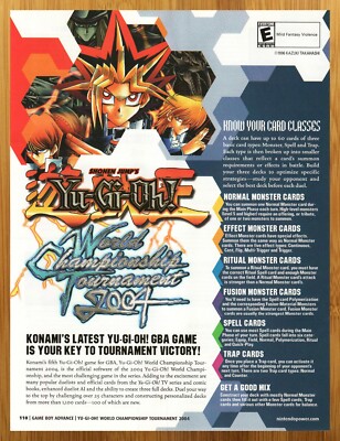 2004 Yu-Gi-Oh! World Championship Tournament GBA Print Ad/Poster Official  Art | eBay