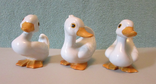 Homco Set of 3 White Duck Figurines Vtg Home Interiors Figures