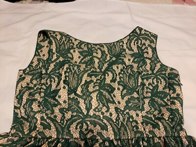 Zara Green Lace Overlay V Back Tulip Mini Dress Party Wedding Mini Size XS  | eBay