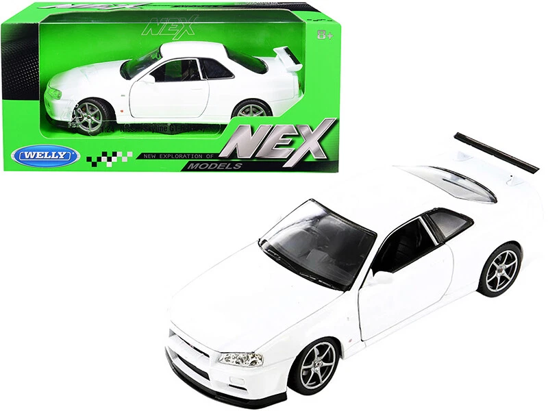 1 24 Welly NEX Nissan Skyline GT R R34 Diecast Model Car White