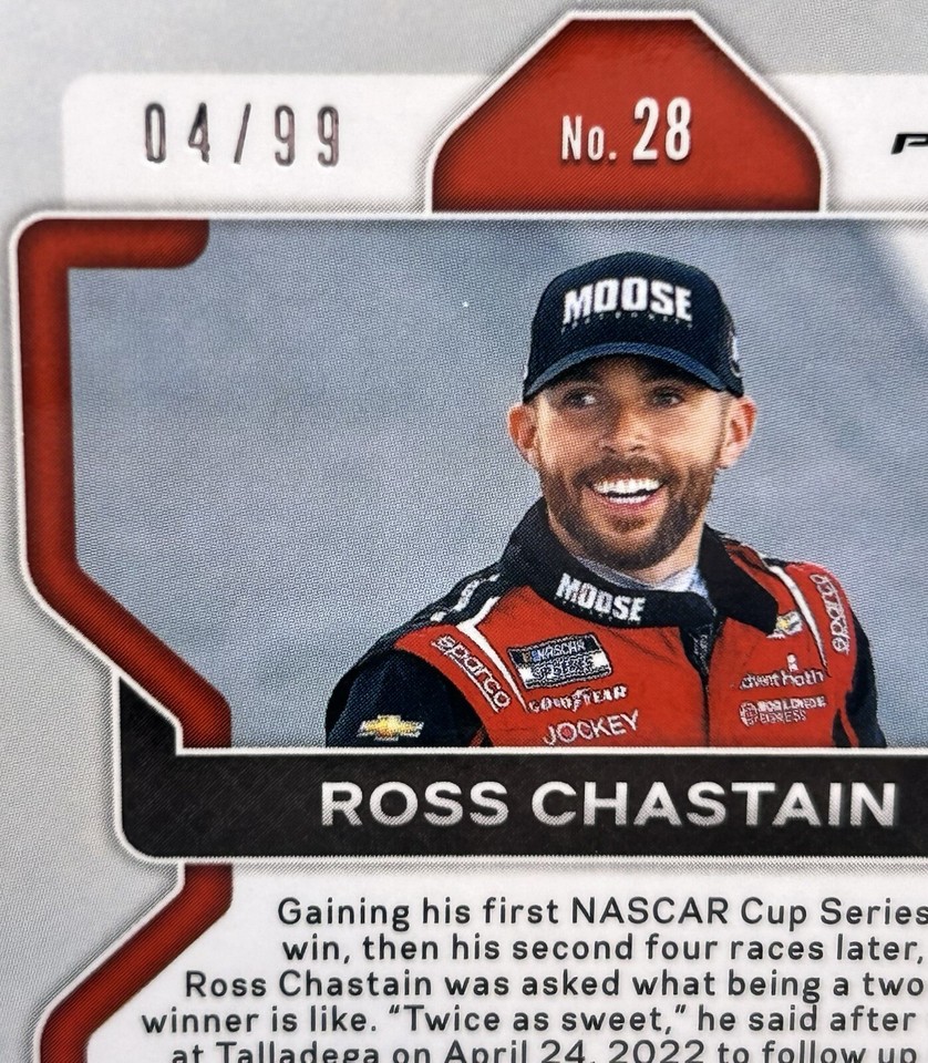 Ross Chastain /99 Carolina Blue Scope 2022 Panini Prizm Racing Nascar