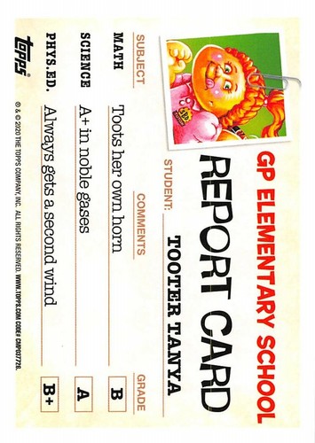 GARBAGE PAIL KIDS 2020 TARDE TO SCHOOL BORDO VIOLA PARALLELO PICK-A-CARD GPK W@W - Foto 191 di 401