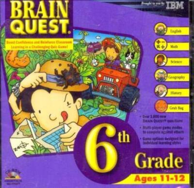 Brain Quest 6th Grade PC MAC CD 1,000+ questions reading vocabulary game! 11-12