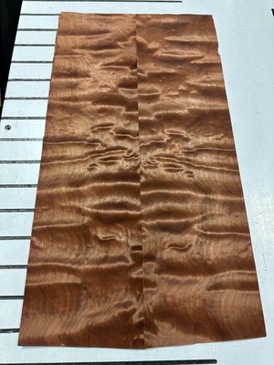 Pommele Sapele Raw Wood Veneer 2 sheets 27'' x 7'' 319R