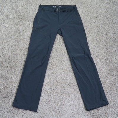 Mountain Hardwear Pants Mens 32 Black Softshell Hiking Outdoor Camp Belted 32x32