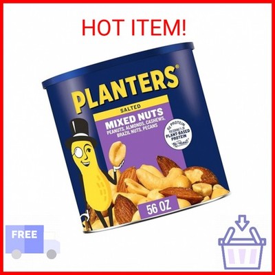 PLANTERS Salted Mixed Nuts, Peanuts, Almonds, Cashews, Brazil Nuts and Pecans, P