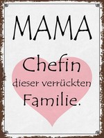 Holzschild 40X30 Cm Mama Chefin VerrüCkter Familie Deko Geschenk Holz Schild