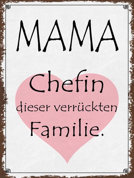 Holzschild 40X30 Cm Mama Chefin VerrüCkter Familie Deko Geschenk Holz Schild-image