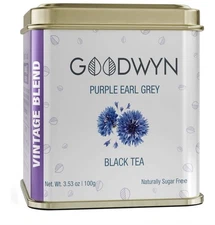 Goodwyn Purple Earl Grey Tea Loose Leaf 3.5 Oz Natural Handpicked Leaves