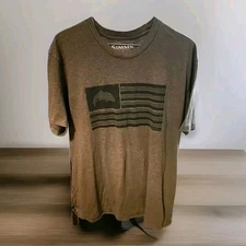 Simms Fishing Products Flag Tshirt Outdoors Fishing Hiking- Size Medium