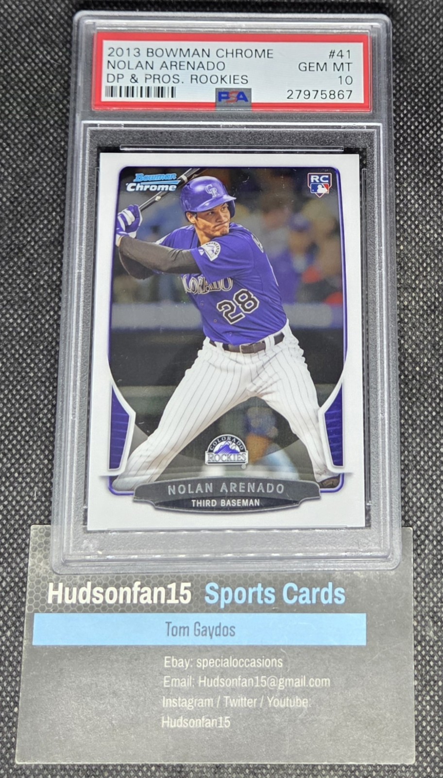 Nolan Arenado 2013 Bowman Chrome Draft #41 Rookie PSA 10 Gem Mint Colorado