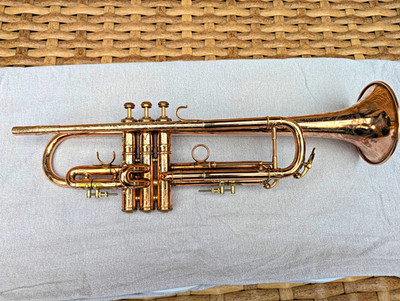 Rarität: 1927 Conn 2B New World Symphony Trompete   Vergoldet & Lady Face Gravur