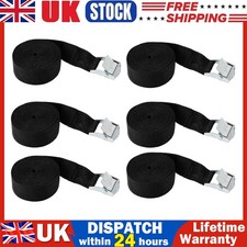 6 x Heavy Duty Ratchet Tie Down Straps Car Roof Rack Belts Quick Release 2.5M