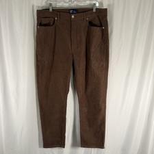 New GAP High Rise Vintage Slim Corduroy Pants Women's 16/33R Brown Flat Front