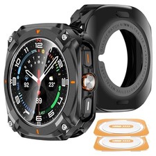3 in 1 Metal Case for Samsung Galaxy Watch Ultra 47mm with Tempered Glass Film