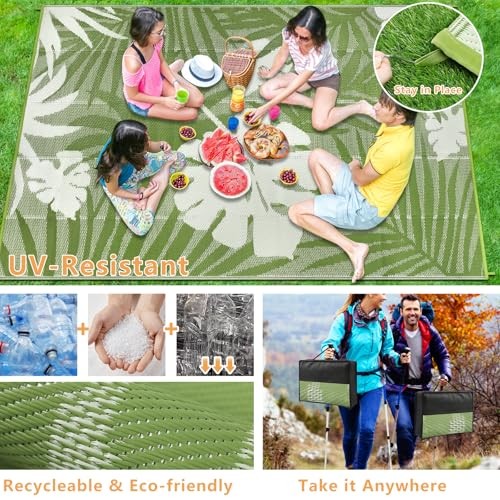 Outdoor Rugs 8’x10’ Waterproof Reversible Patio Rugs Outdoor Clearance - Picture 4 of 7