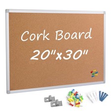 Board2by Cork Board Bulletin Board 20 x 30 Inches, Silver Aluminium Framed Co...