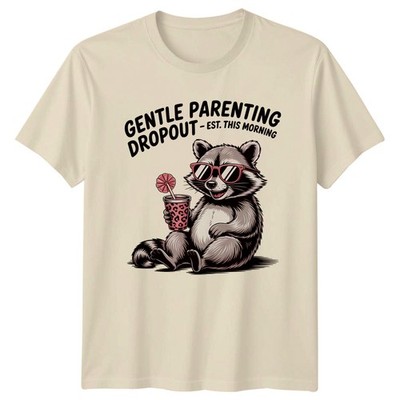 Gentle Parenting Dropout Est This Damen T-Shirt Mama Leben Waschbär Muttertag