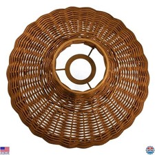 Woven Rattan Boho Pendant Lamp Shade Replacement, 6.3" Tall, Small Hanging Cover