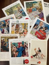 Vintage Coca Cola Magazine Advertising Large Lot (60+) 1950s Great for Framing