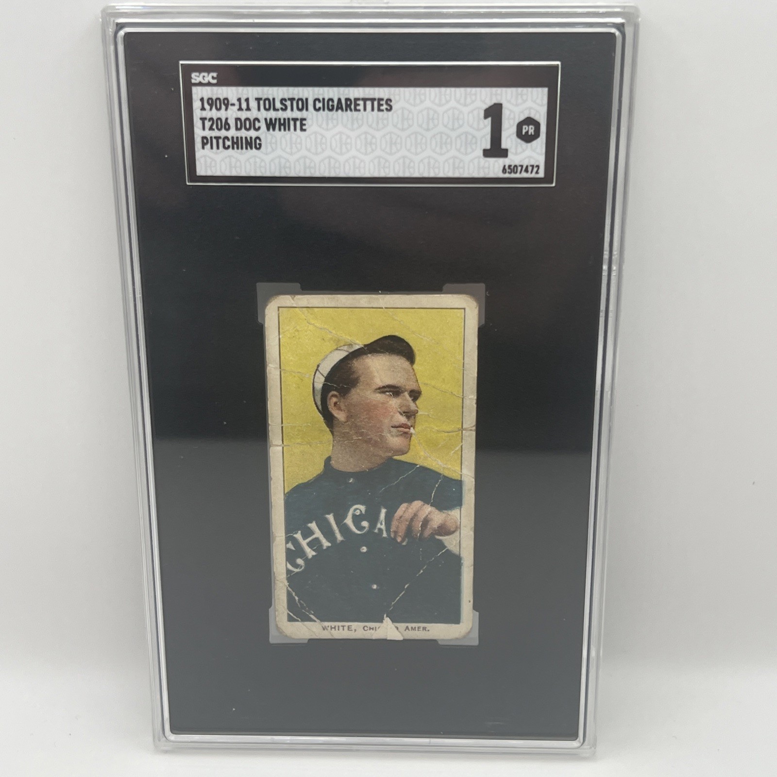 1909-11 Tolstoi Cigarettes T206 Doc White Pitching SGC 1