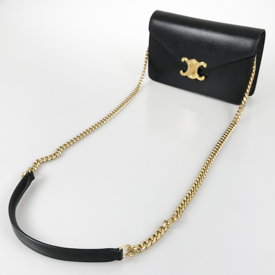 CELINE Triomphe Chain Wallet Margo 10L033DPV.38NO Leather Wallet bag image 7