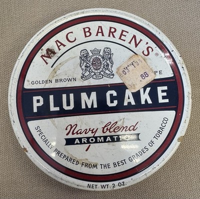 Vintage Mac Barens s Plum Cake Navy Blend Aromatic Tobacco Tin 