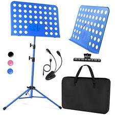 Blue Music Stand, Portable Music Sheet Stand, Foldable and Blue Music stand