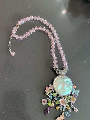 Kirks Folly Couture Illusion Fairy Seaview Moon Fantasia Ornament Necklace Q70 - Afbeelding 6 van 11