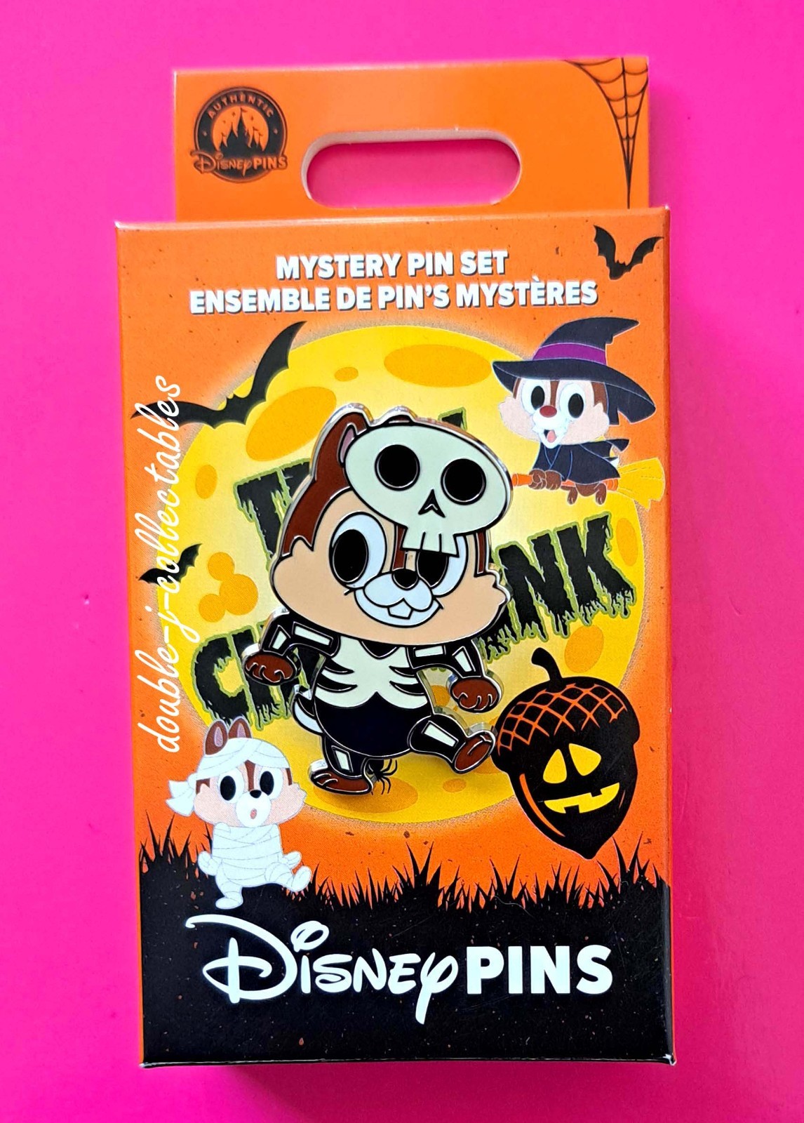 2026 Disney Halloween Trick or Chipmunk Mystery Pin Skeleton Chip