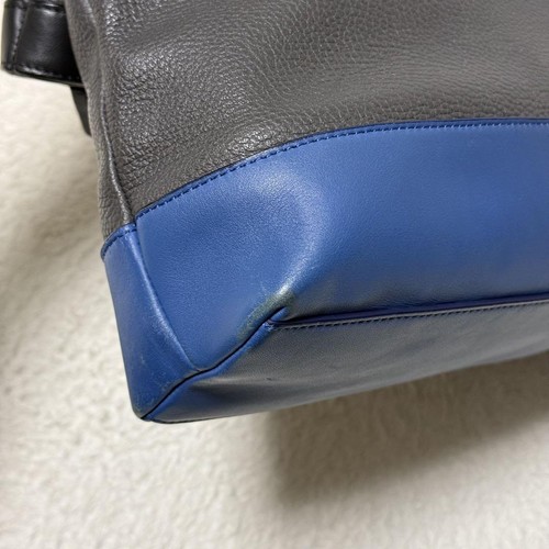Coach Camden 2Way Messenger Bag Grain Leather Gray/Blue Used - Picture 13 of 17