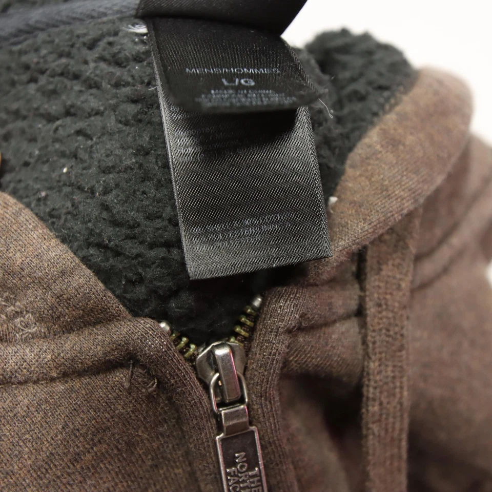 North Face Sudadera con Capucha Para Hombres Grande Marrón Cremallera Completa Sherpa Forrada de Vellón Chaqueta con Capucha Foto 3 de 4