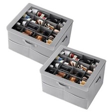 Shoe Organizer for Closet, Fits up to 16 Pairs, Shoe Storage Bins with Clear