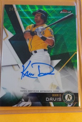 2018 Topps Finest - Autographs Khris Davis #FA-KD Green Wave Refractor /99 (AU)