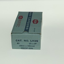 Box of 50 UCAR Cat. No. L1139 1/2  x 9   13mm x 230mm Negative Carbon Arc Rods