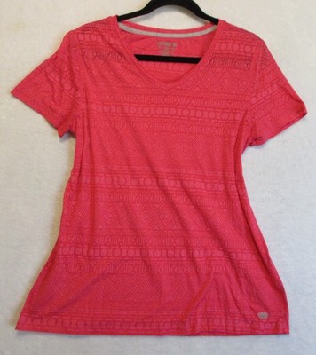 Reel Legends Shirt  Women's Size XL Pink Geometric Print Reel Fresh Sheer Top