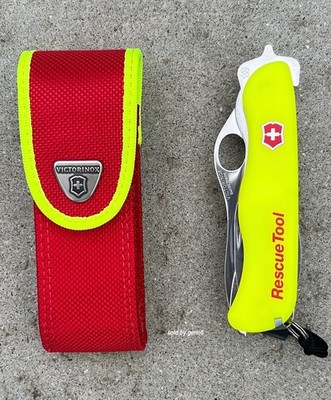 Rescue Tool Pocket Knife Victorinox Swiss Army Fluorescent Yellow