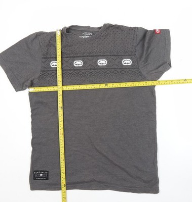 Ecko Unltd. Herren T-Shirt Grau Grafik Logo Größe M Rundhalsausschnitt