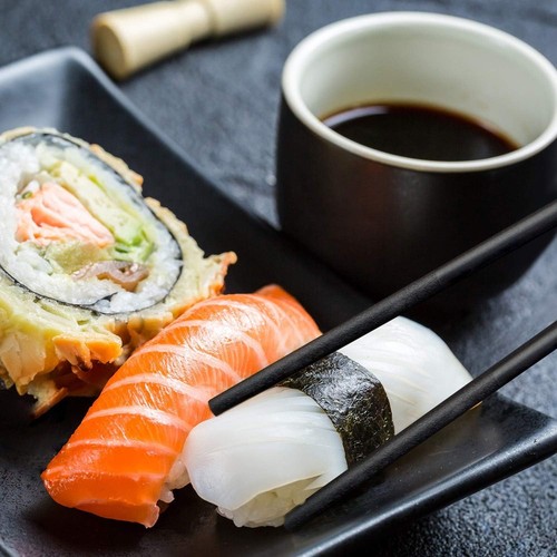 Elegant Black Fiberglass Chopsticks: 5 Pairs, 9.4 Inch Non-Slip Ideal for Sushi - Picture 7 of 9