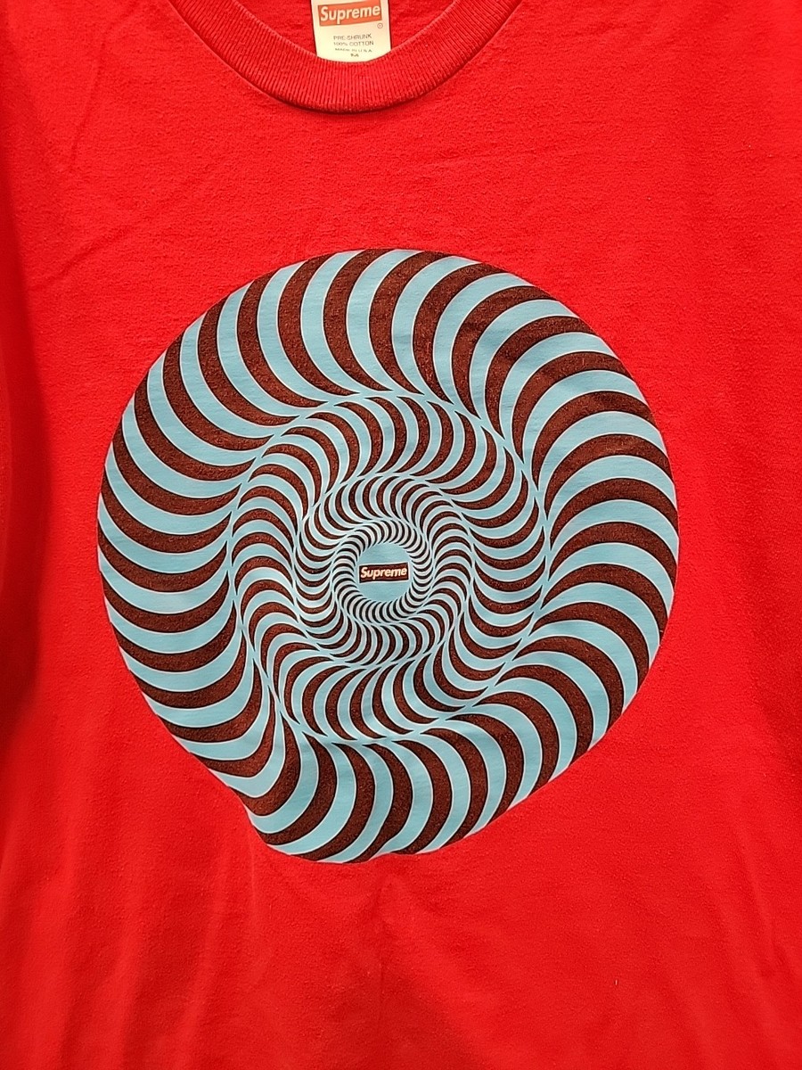 スケートボード supreme spitfire classic swirl tee M Supreme Spitfire Classic Swirl Tee Black/Bright Orange SS18