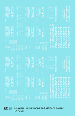 K4 HO Scale Decals Delaware, Lackawanna and Western Boxcar White DL&W