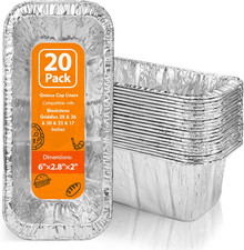 20 Pack Grease Cup Liners for 17 28 36 Griddle Aluminum Drip Pan