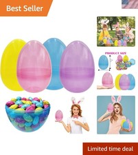 8 Inch Massive Translucent Easter Eggs 2 Pack Colorful Bright Plastic Easter ...