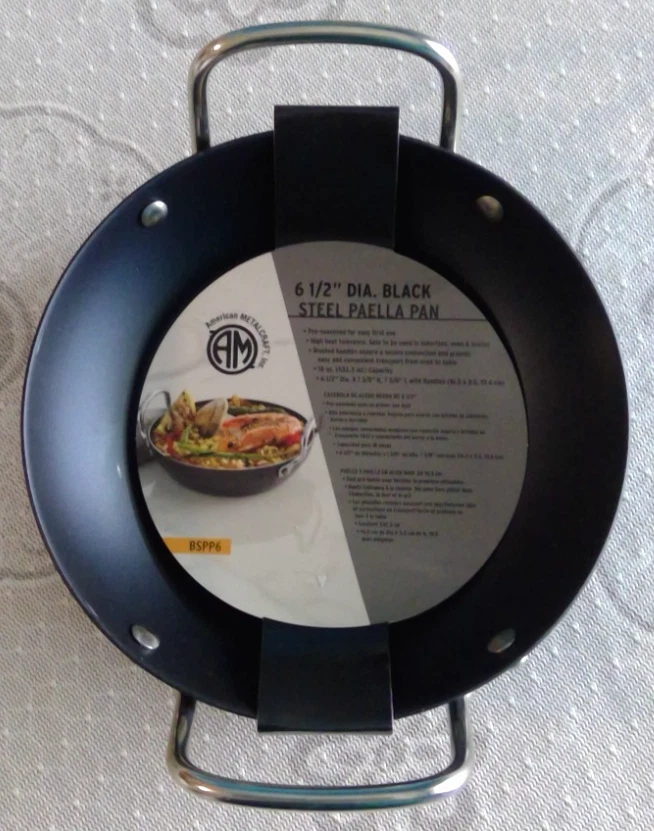6 & 1/2" steel paella pan by American Metalcraft.inc BSPP6, High heat tolerance
Opens in a new windo